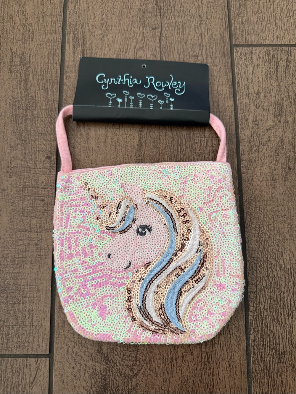 Cynthia Rowley Girls Pink Sequin Unicorn Purse Handbag Kids Mini Bag Sparkle
